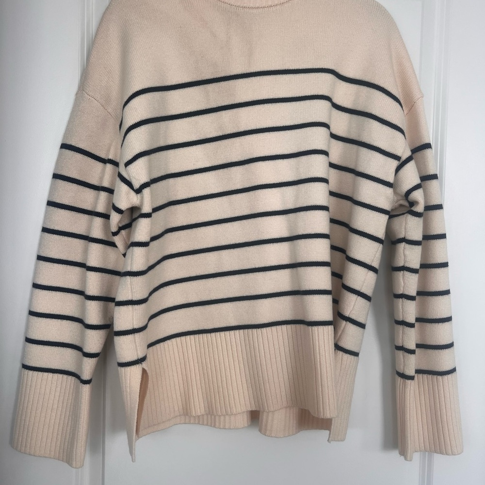 Zara Cream Ribbed Knit Sweater